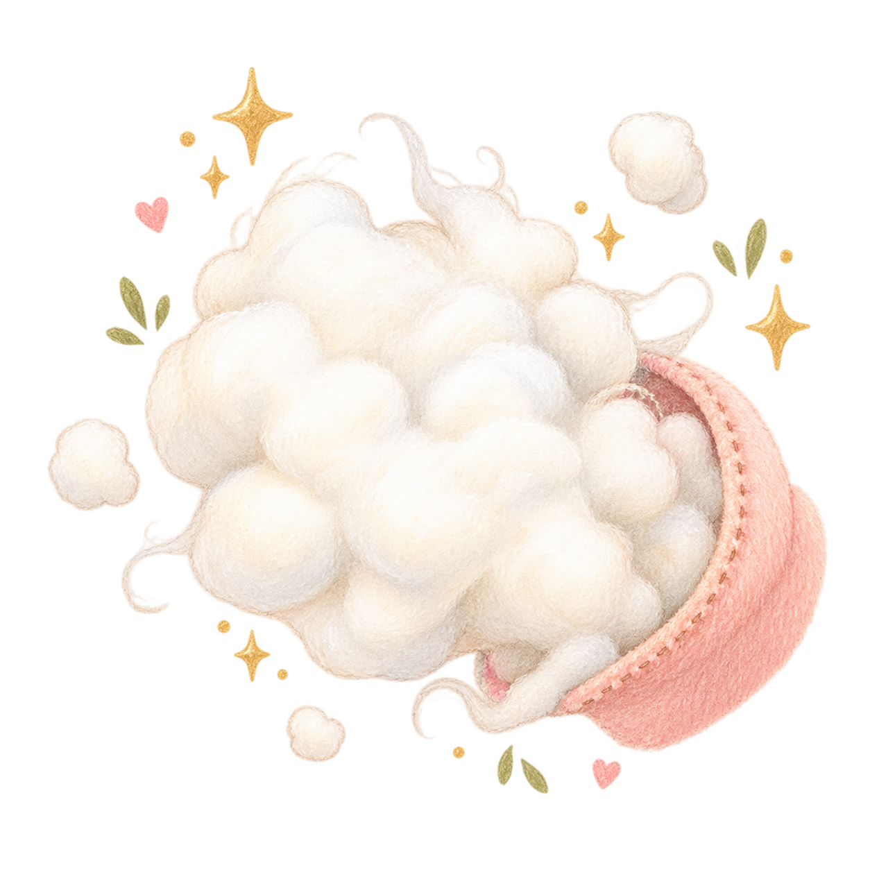 Illustration of soft plush stuffing